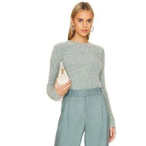Vince Lurex Soft Silver Metallic Eyelash Pullover Sweater M